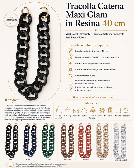 Tracolla Catena Maxi Glam in Resina 40 cm 844781