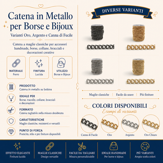 Catena Metallica Per Creazioni Artigianali 11metri