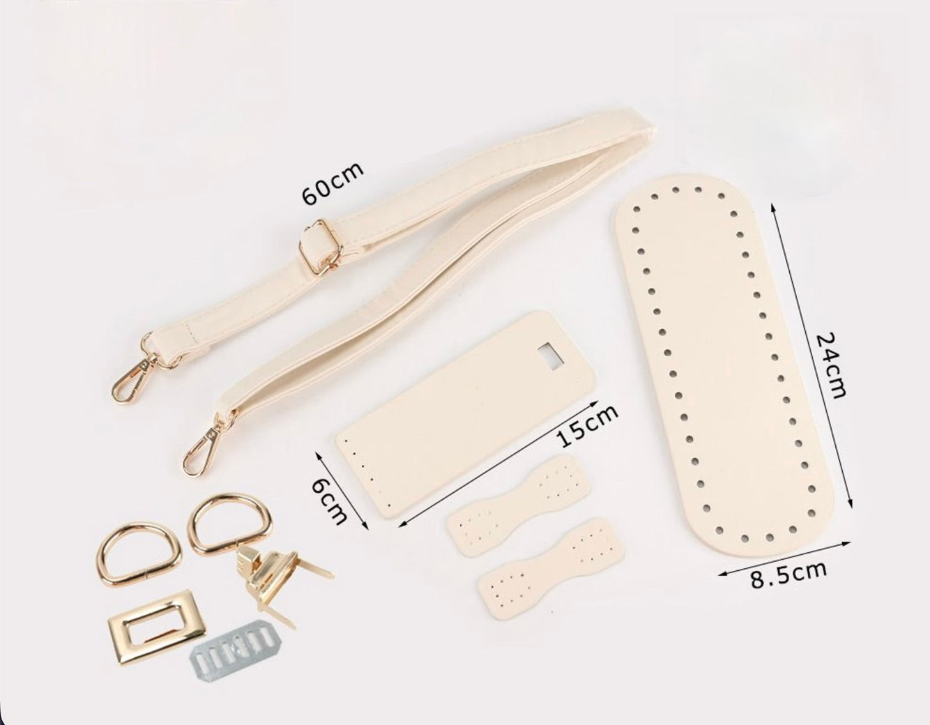 Kit Accessori per Borse Handmade con Fondo, Tracolla e Chiusura – Vari Modelli e Colori