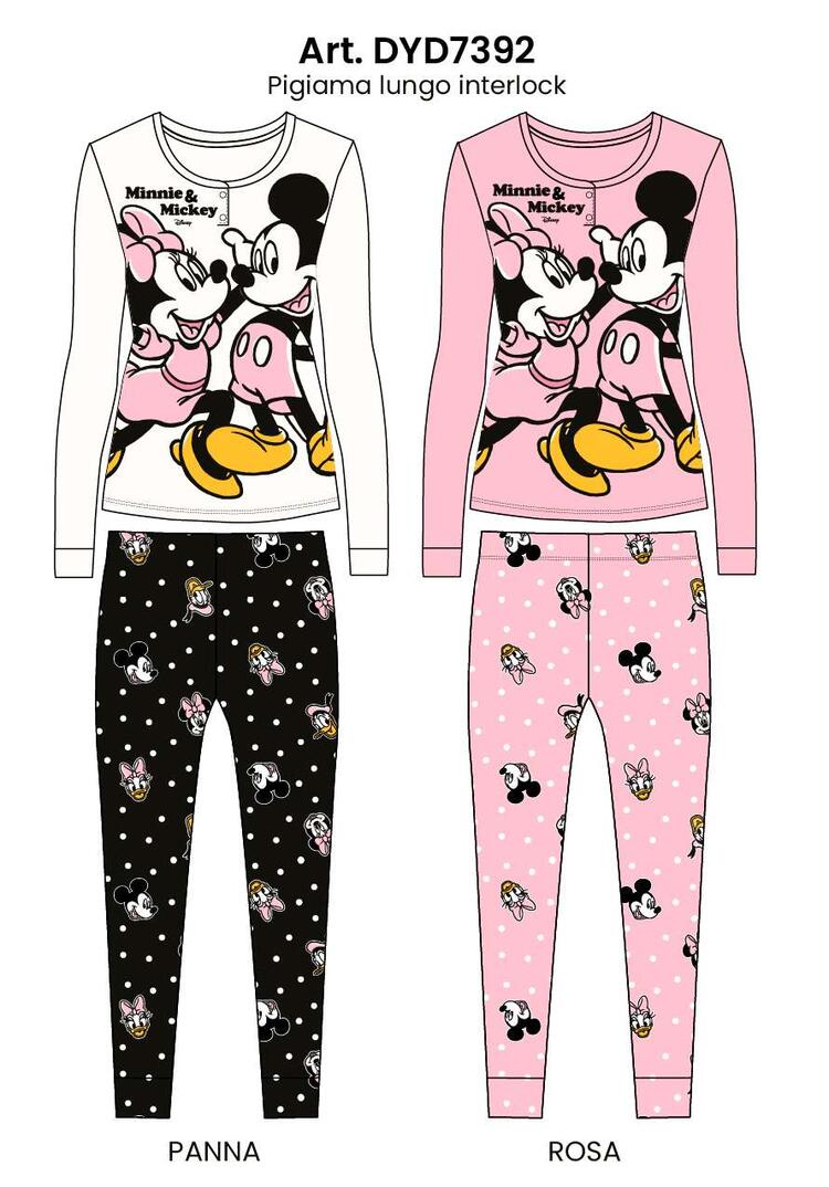 Pigiama Donna Minnie e Topolino Interlock