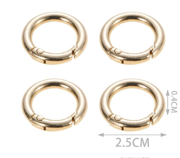 Round Snap Hook 33mm 2pcs – Split Ring for Bags and Accessories (Gold/Silver)