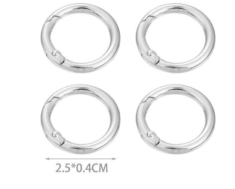 Round Snap Hook 33mm 2pcs – Split Ring for Bags and Accessories (Gold/Silver)