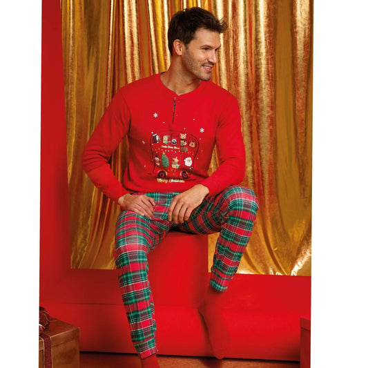 IL GRANCHIO PIGIAMA UOMO NATALIZIO CALDO COTONE GP2108