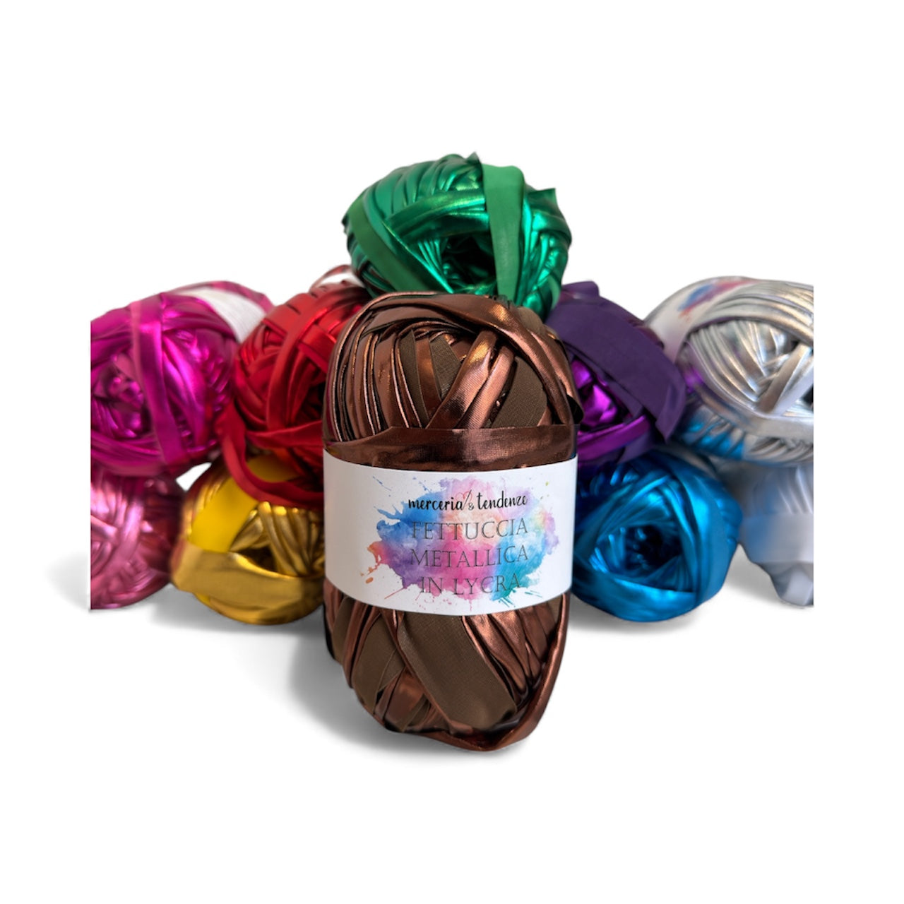 Fettuccia Metallica in Lycra Gomitolo da 100g lunga 45 metri