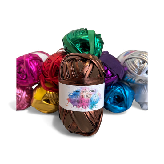 Fettuccia Metallica in Lycra Gomitolo da 100g lunga 45 metri