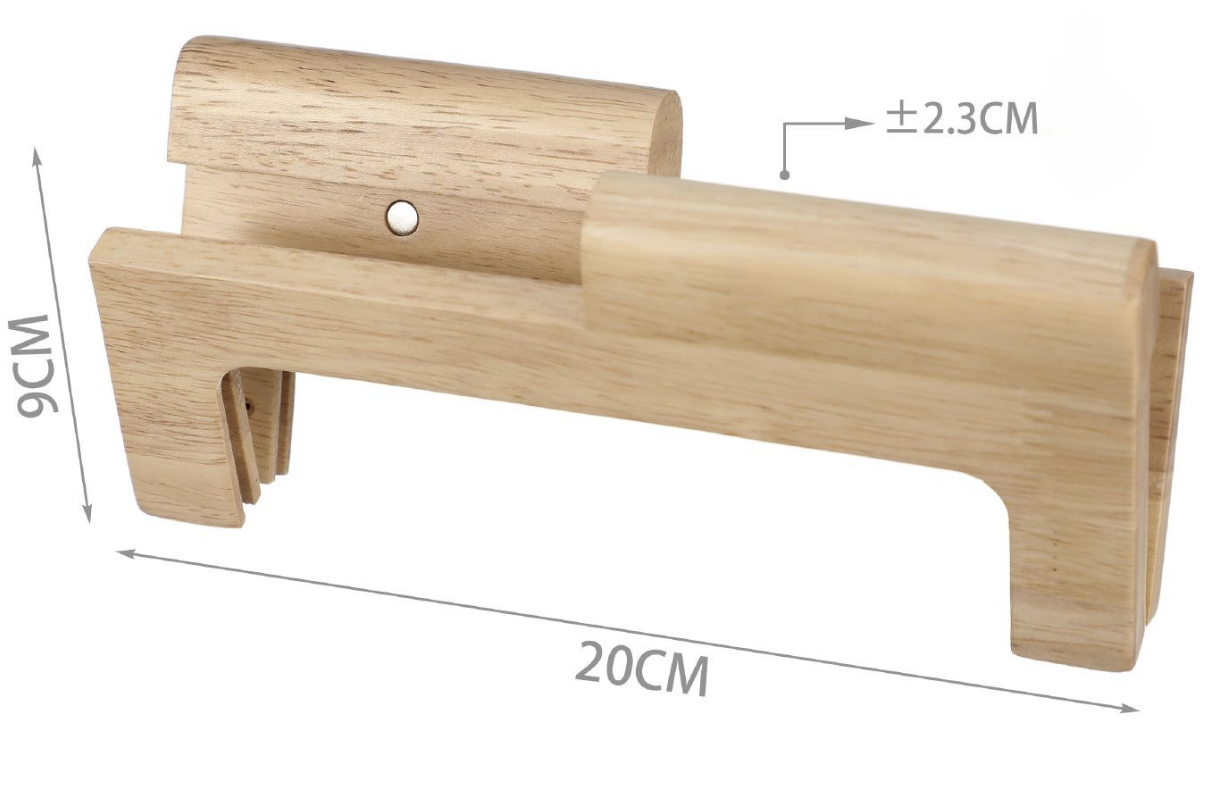 Chiusura clic clac per borsa in legno rettangolare da 20x9