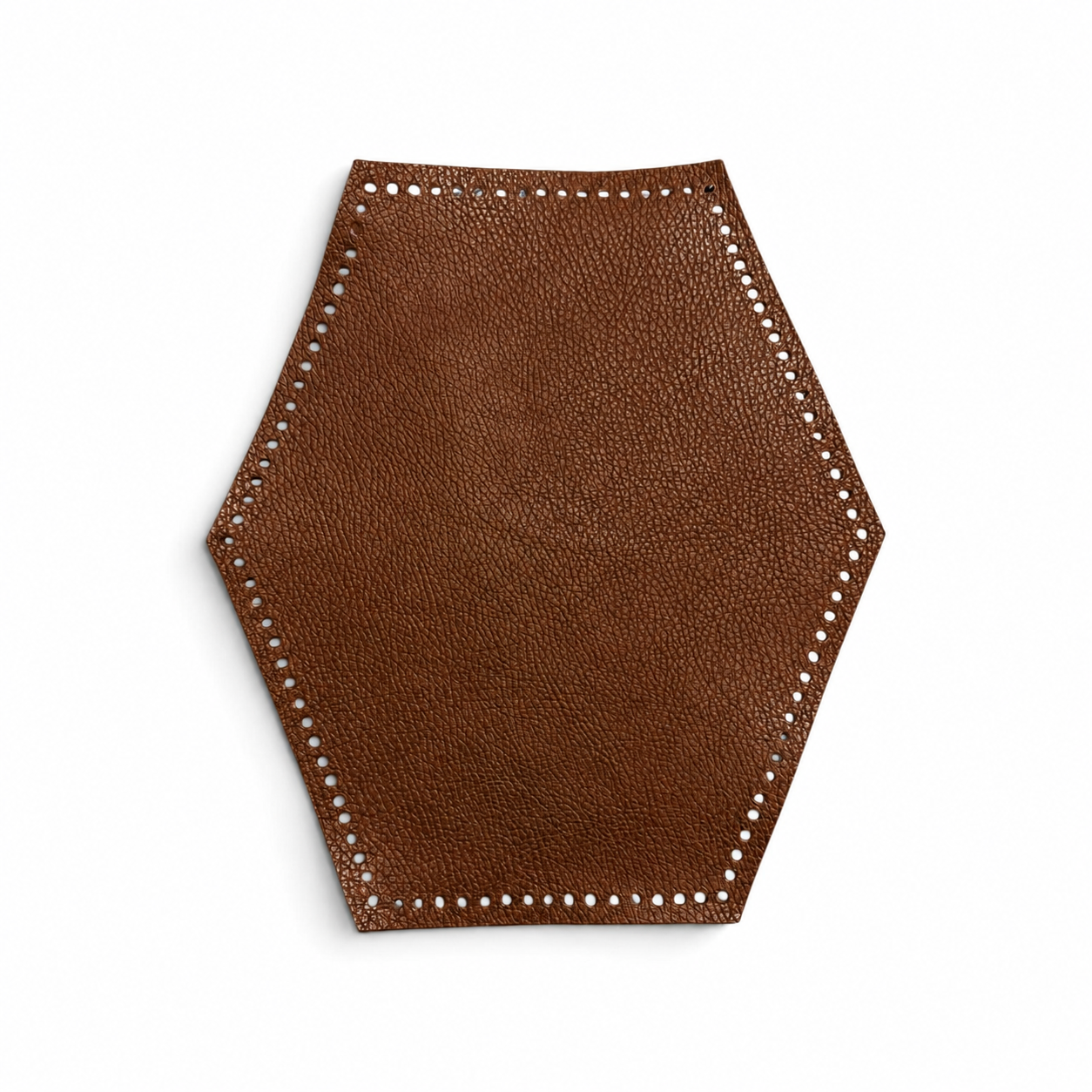 Pannello Esagonale in Vera Pelle Preforato per Borse Handmade 29cmx26cm
