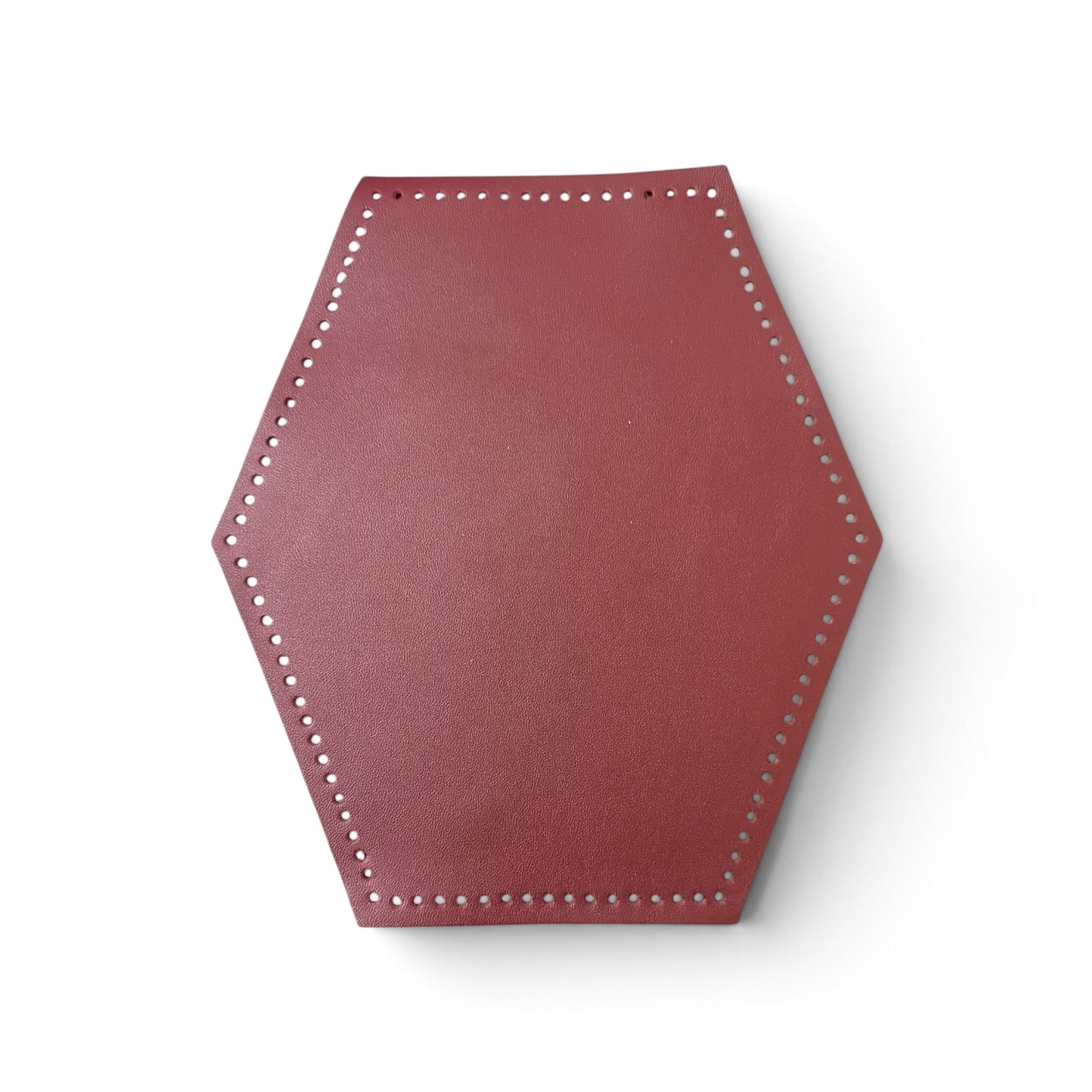 Pannello Esagonale in Vera Pelle Preforato per Borse Handmade 29cmx26cm