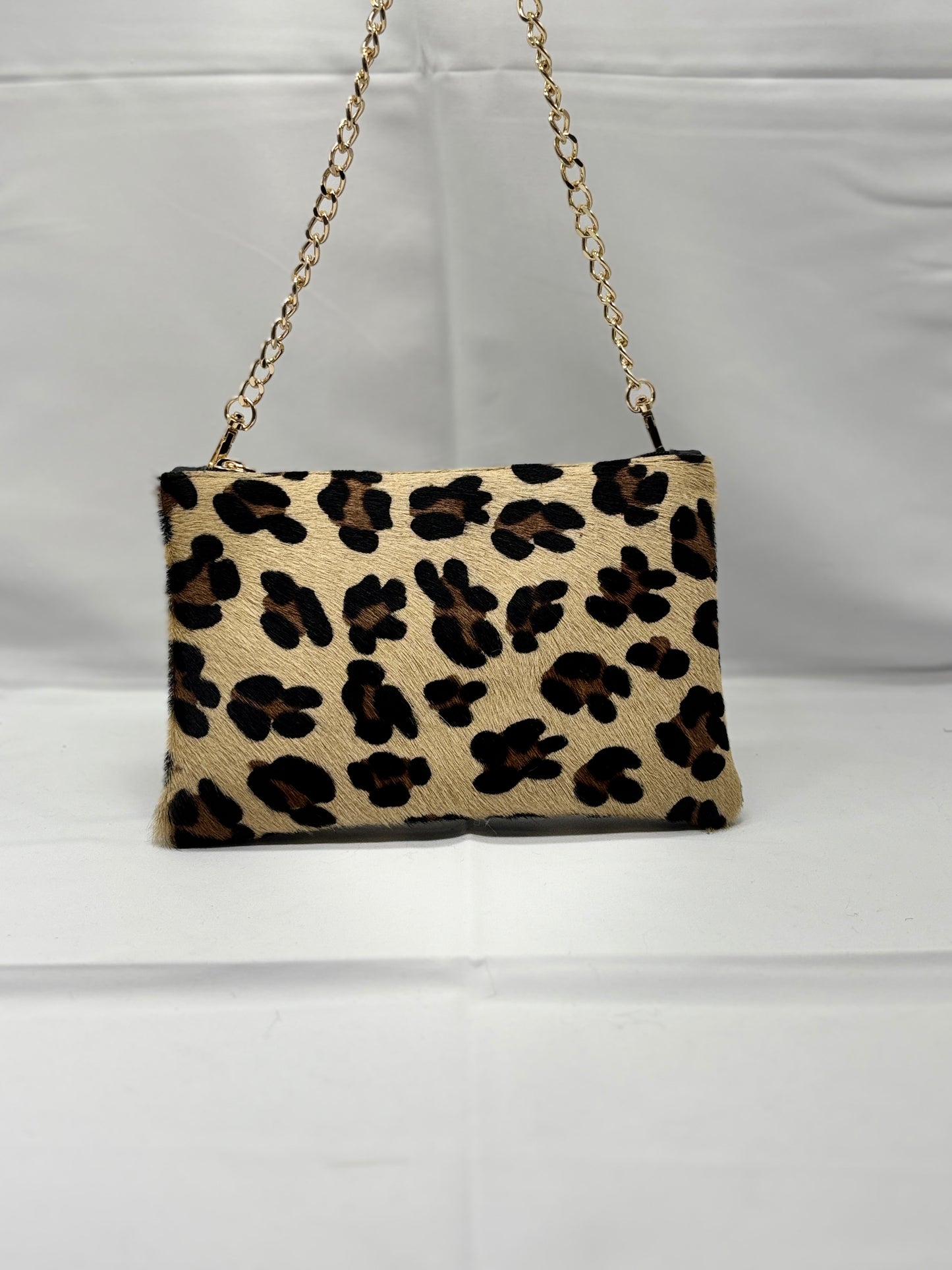 Pochette leopardo in cavallino