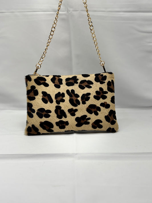 Pochette leopardo in cavallino