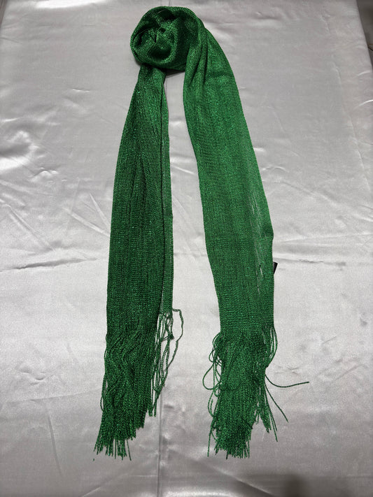 Sciarpa di cotone verde verde scuro lurex argento foulard quadrato Sciarpa di cotone verde verde scuro lurex argento foulard quadrato