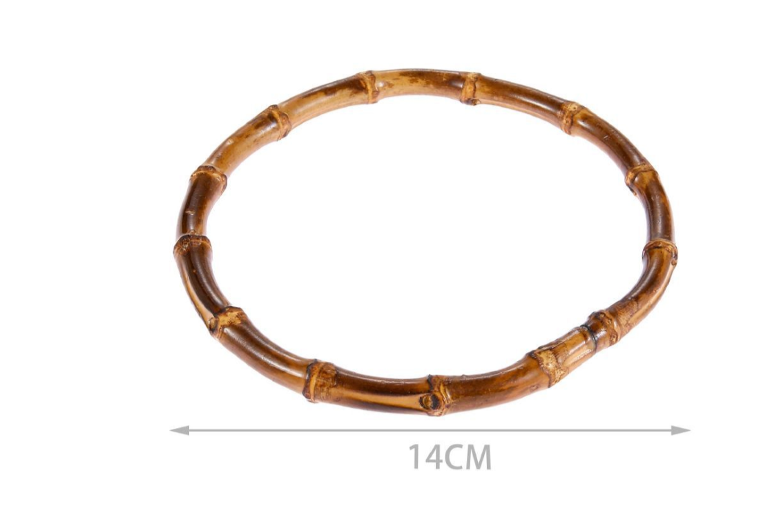 Manico in Bamboo 14 cm per Borse Handmade – Manico Ovale Effetto Naturale per Uncinetto