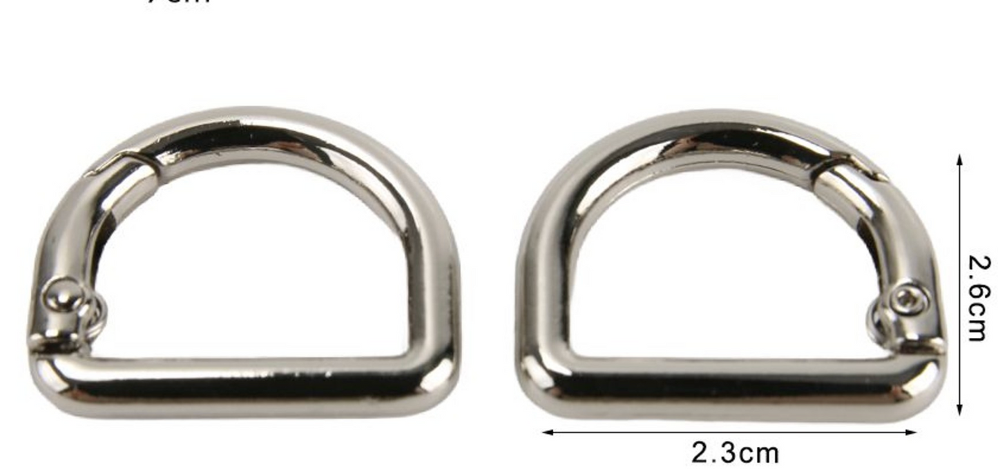 Moschettoni Decorativi per Borse – Ganci in Metallo Oro e Argento Vari Formati 2pz