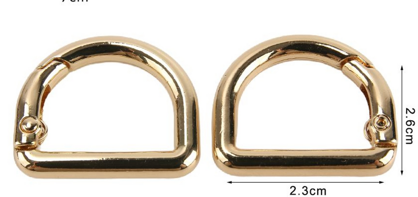 Moschettoni Decorativi per Borse – Ganci in Metallo Oro e Argento Vari Formati 2pz