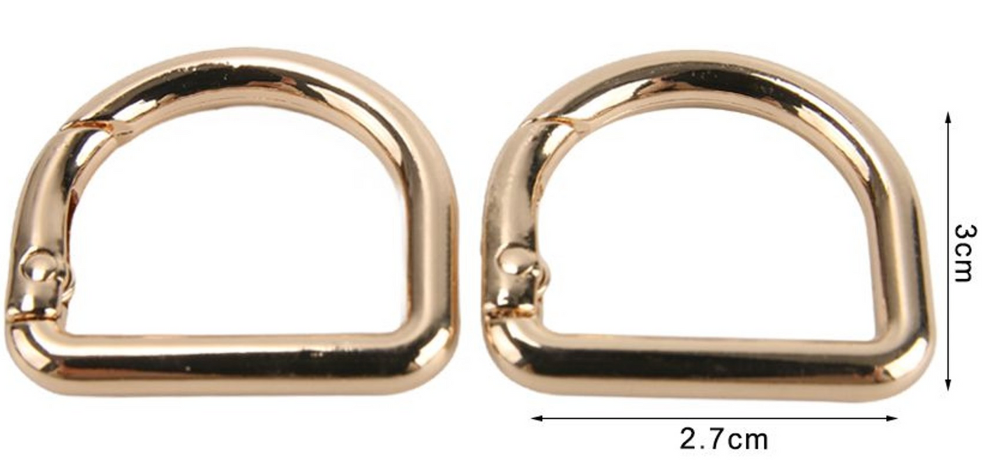 Moschettoni Decorativi per Borse – Ganci in Metallo Oro e Argento Vari Formati 2pz
