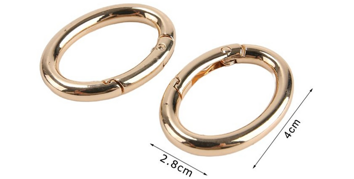 Moschettoni Decorativi per Borse – Ganci in Metallo Oro e Argento Vari Formati 2pz