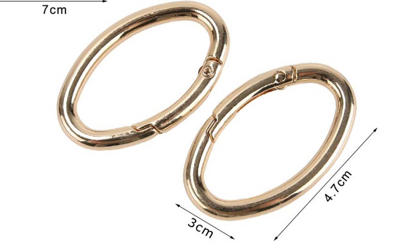 Moschettoni Decorativi per Borse – Ganci in Metallo Oro e Argento Vari Formati 2pz