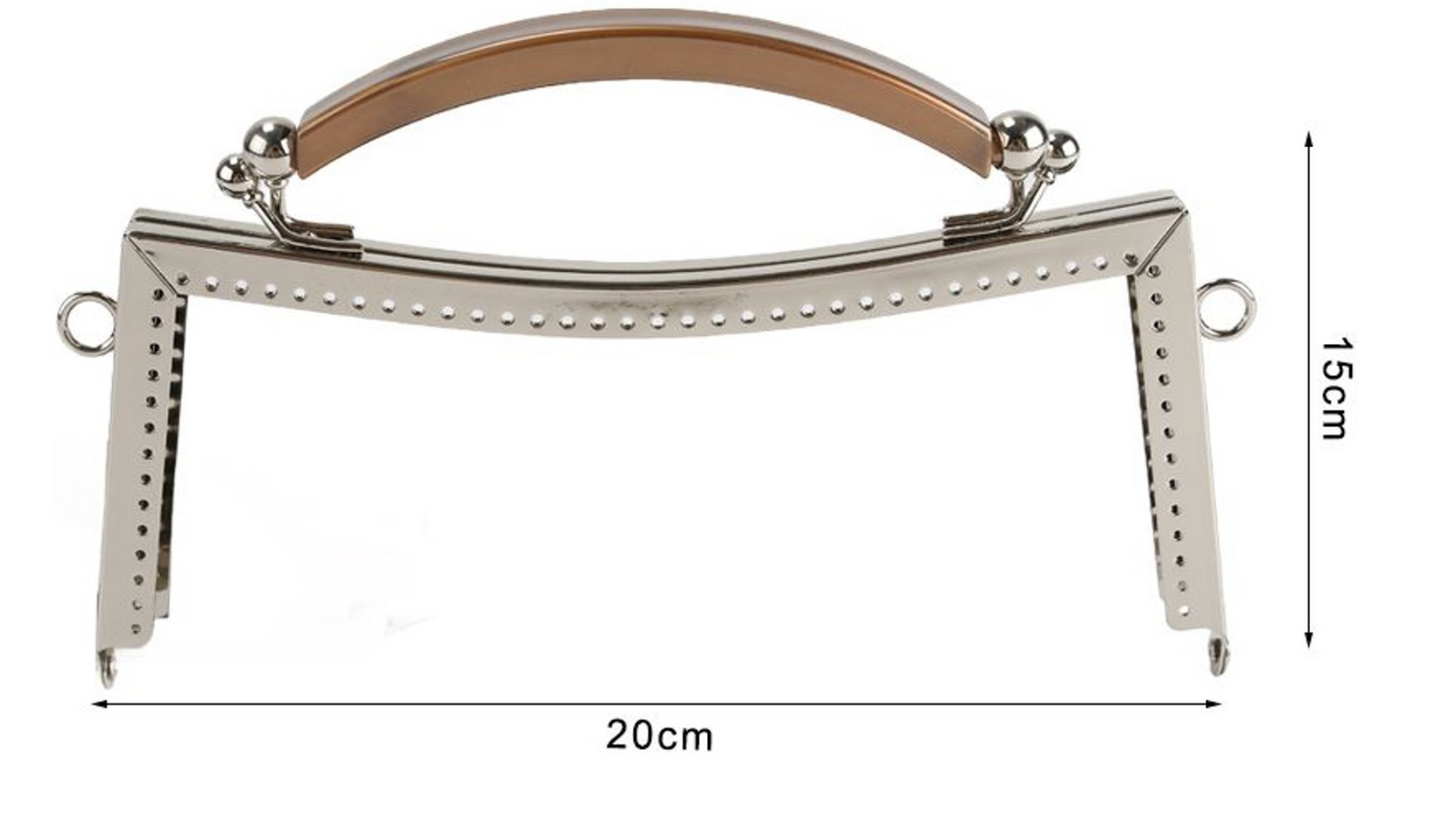 Chiusura per Borsa 20x15 cm con Manico – Telaio Metallico Forato per Pochette e Borse Handmade