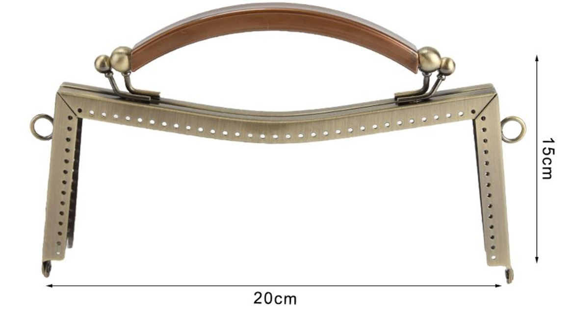Chiusura per Borsa 20x15 cm con Manico – Telaio Metallico Forato per Pochette e Borse Handmade