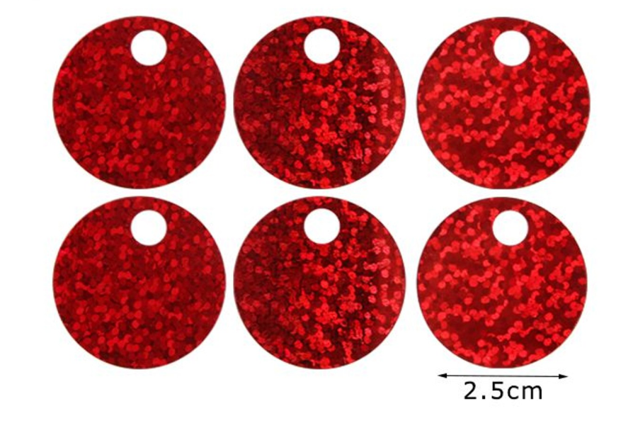 Paillettes Glitterate/brillantinate Maxi Rotonde 2,5 cm con Foro 5mm da 15GR