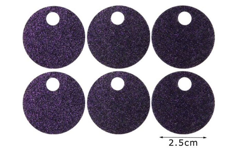 Paillettes Glitterate/brillantinate Maxi Rotonde 2,5 cm con Foro 5mm da 15GR