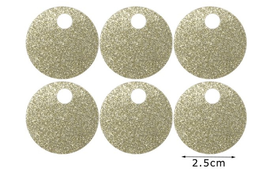 Paillettes Glitterate/brillantinate Maxi Rotonde 2,5 cm con Foro 5mm da 15GR