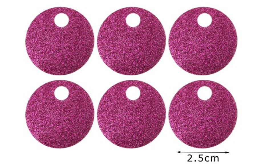 Paillettes Glitterate/brillantinate Maxi Rotonde 2,5 cm con Foro 5mm da 15GR
