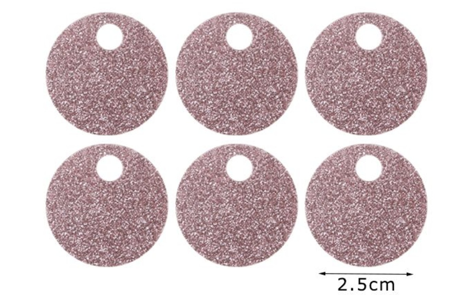 Paillettes Glitterate/brillantinate Maxi Rotonde 2,5 cm con Foro 5mm da 15GR