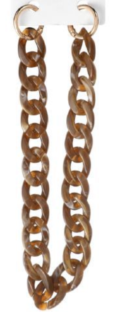 Catena Chunky Glam in Resina 40 cm – Maxi Maglie Ovali Effetto Marmo con Anelli Metallici per Borse 844784