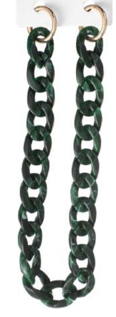 Catena Chunky Glam in Resina 40 cm – Maxi Maglie Ovali Effetto Marmo con Anelli Metallici per Borse 844784