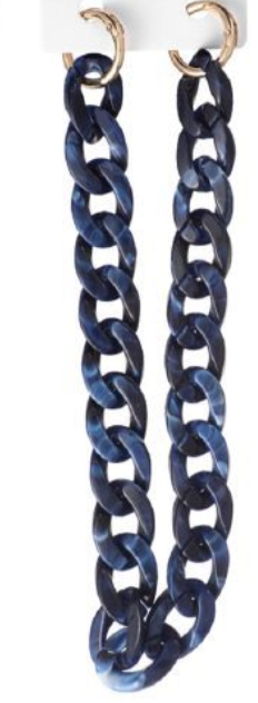 Catena Chunky Glam in Resina 40 cm – Maxi Maglie Ovali Effetto Marmo con Anelli Metallici per Borse 844784