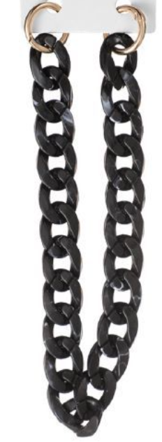 Catena Chunky Glam in Resina 40 cm – Maxi Maglie Ovali Effetto Marmo con Anelli Metallici per Borse 844784