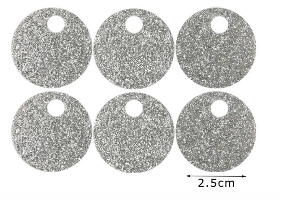 Paillettes Glitterate/brillantinate Maxi Rotonde 2,5 cm con Foro 5mm da 15GR