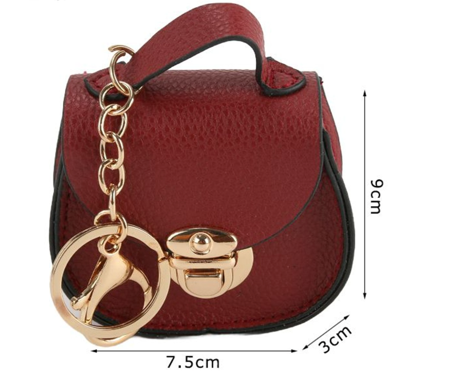 Mini Pochette Portachiavi in Ecopelle – Charm Decorativo per Borse Handmade