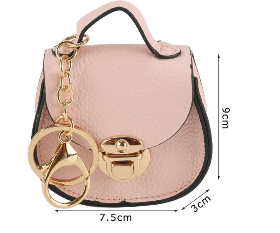 Mini Pochette Portachiavi in Ecopelle – Charm Decorativo per Borse Handmade