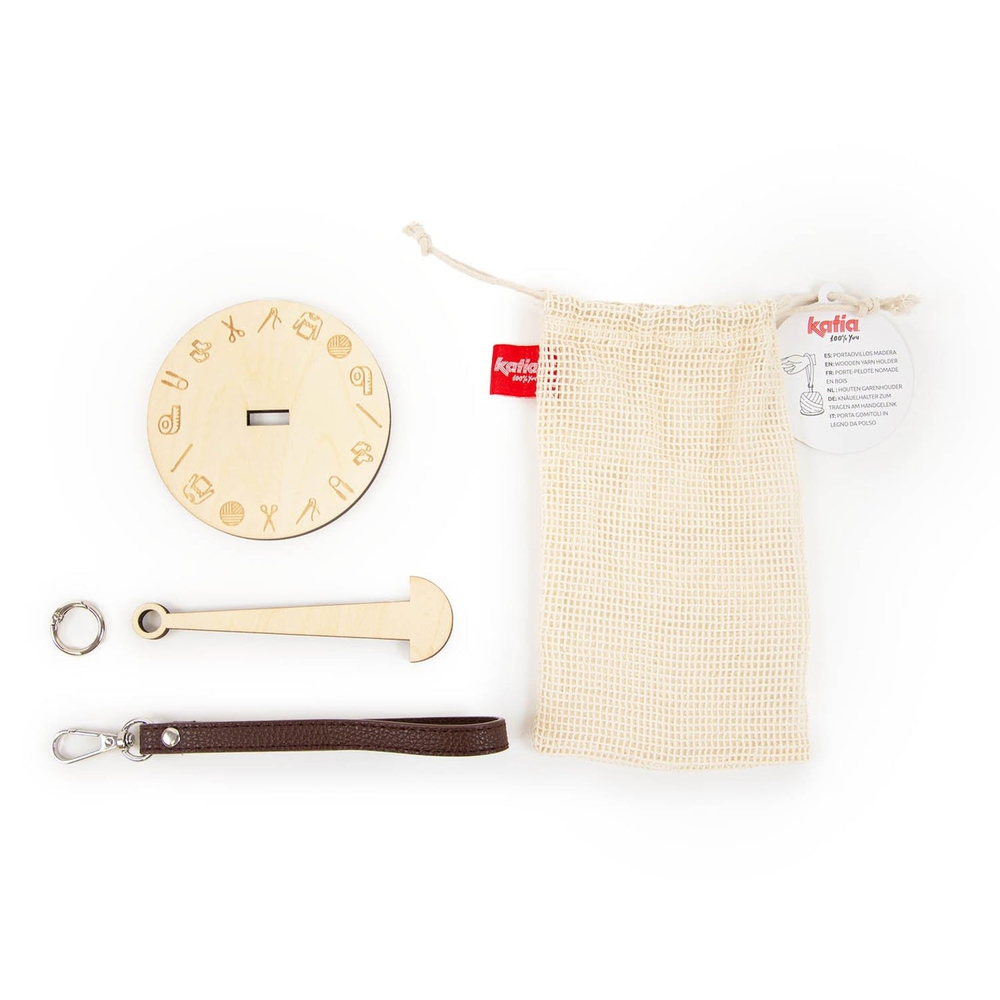 PORTA GOMITOLI IN LEGNO DA POLSO