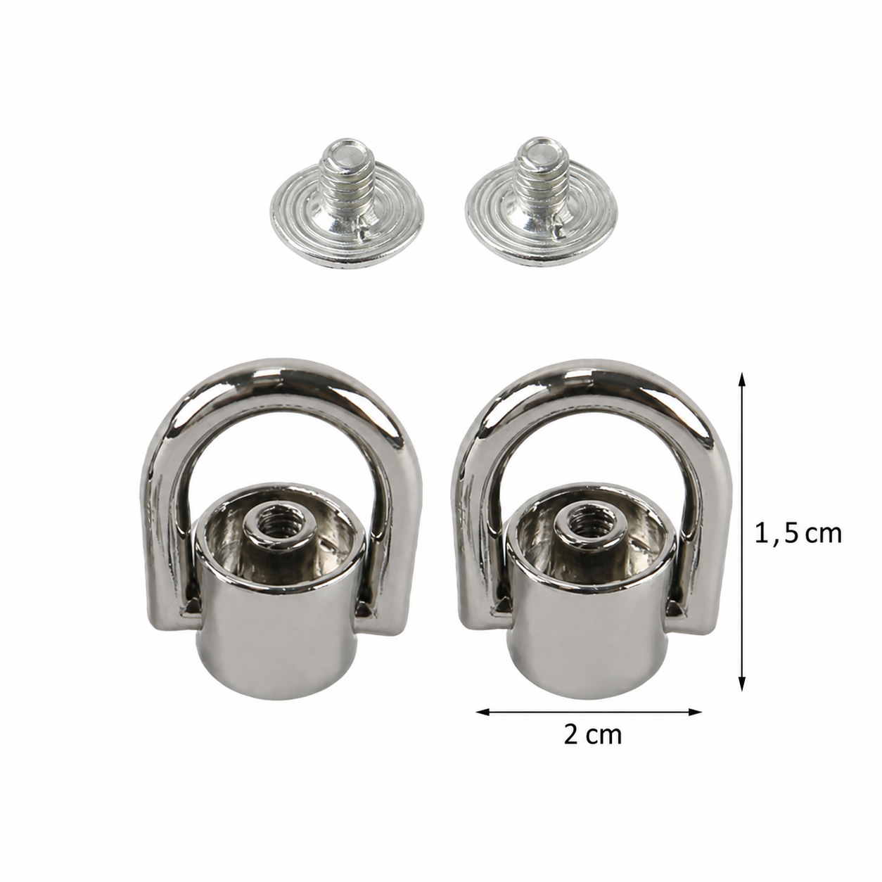 Set 2 Attacchi ad Anello per Manici e Tracolle Borsa con Vite – Oro o Argento