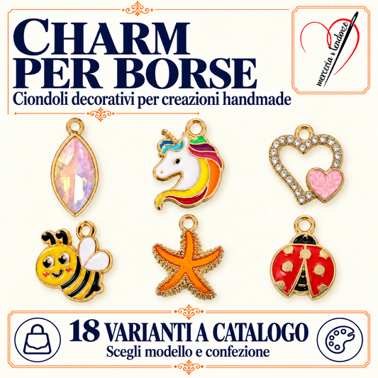 Charm per borse: sei esempi tra 18 varianti di ciondoli decorativi