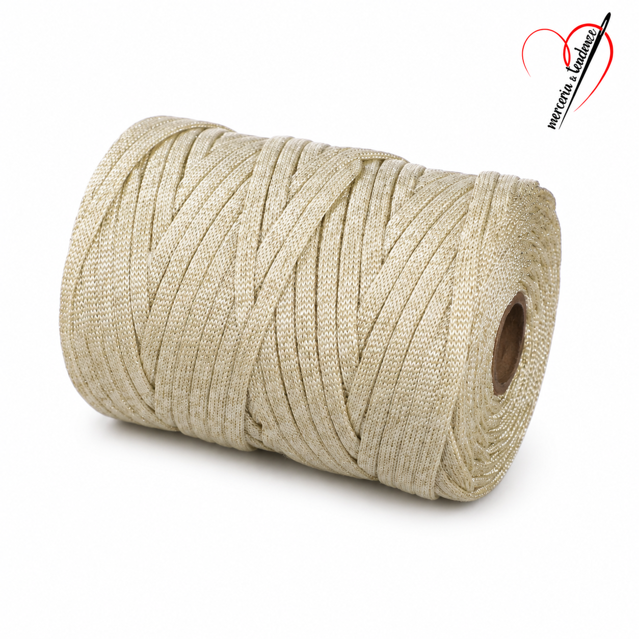 Cordino piatto lurex champagne articolo 846212