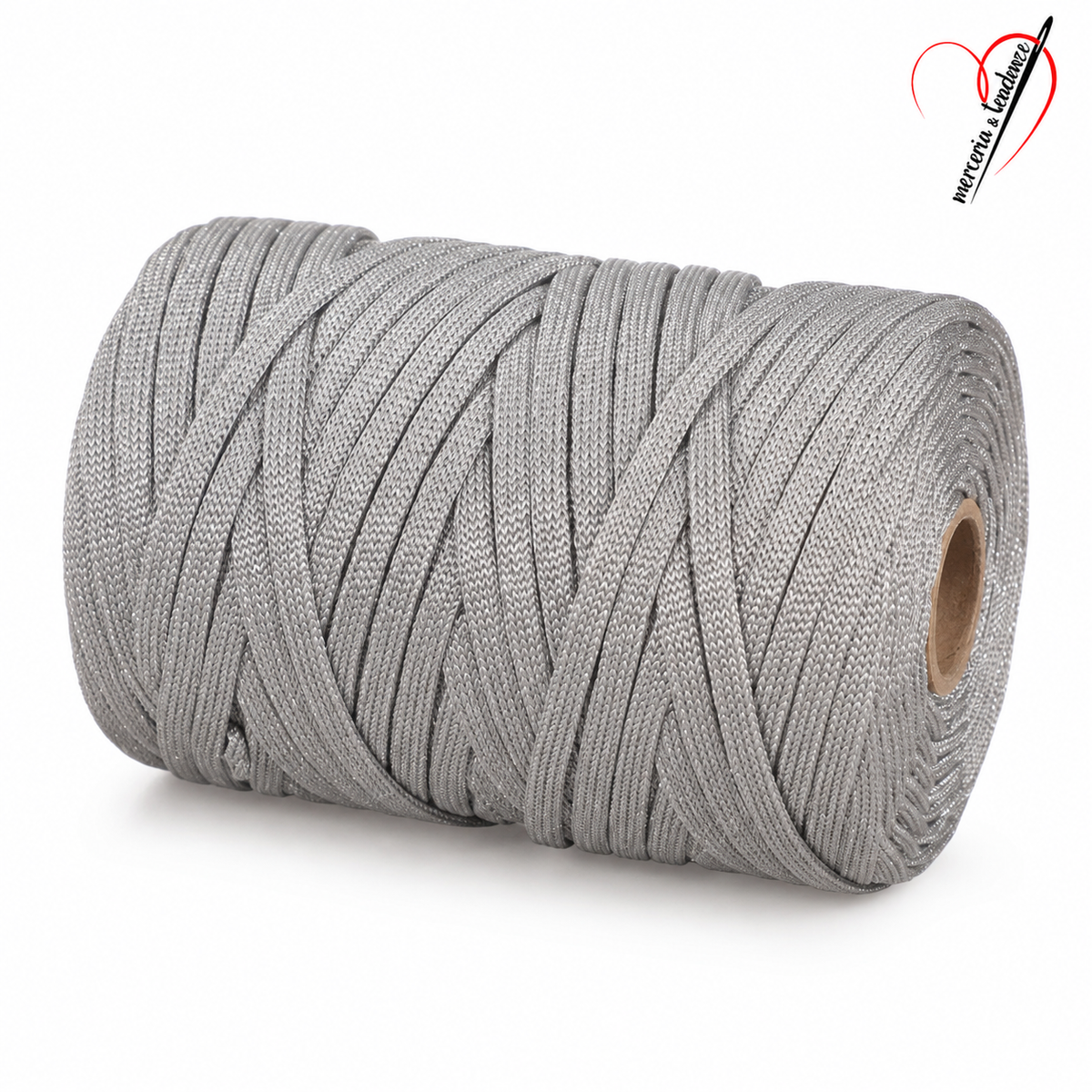 Cordino piatto lurex argento articolo 846213