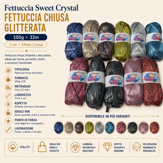 Fettuccia Sweet Crystal – Fettuccia Chiusa Glitterata 100g