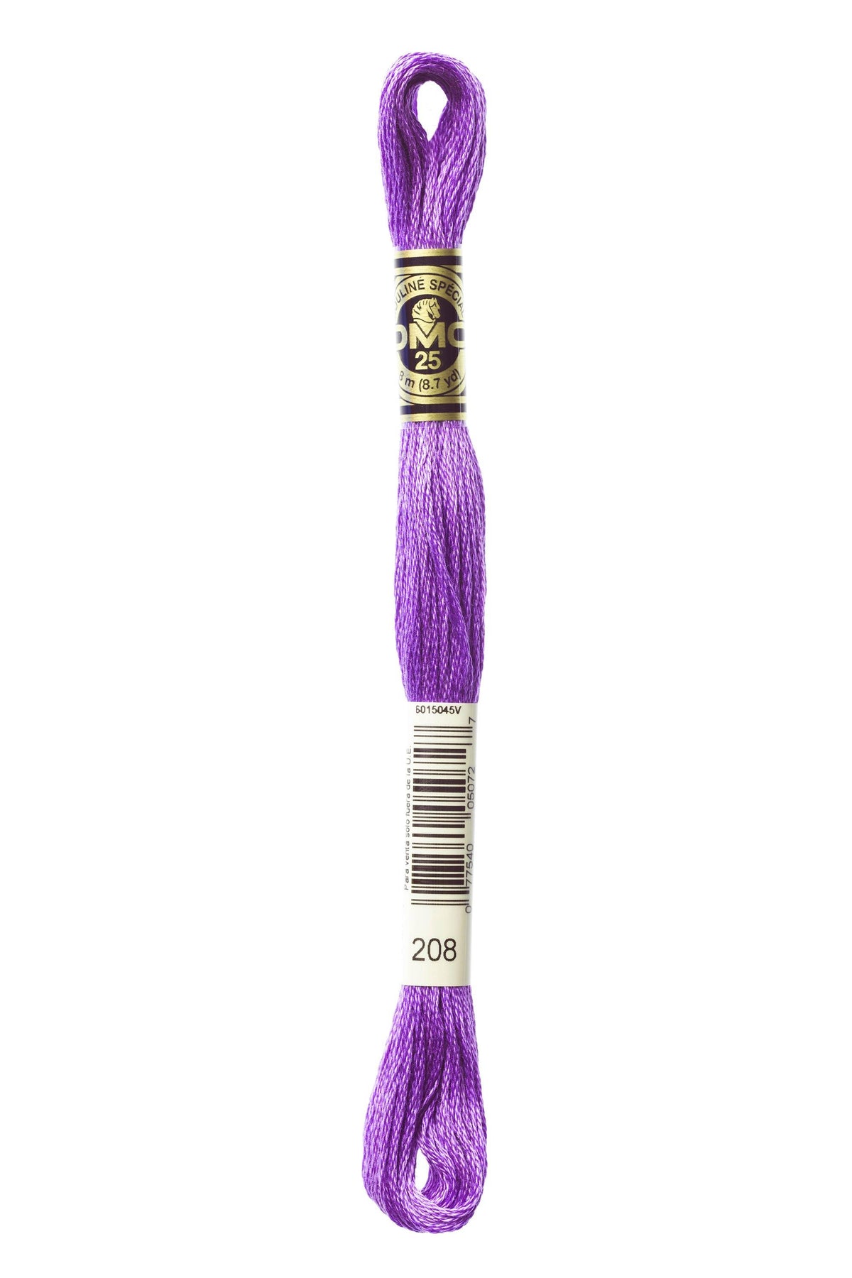 DMC Mouliné Spécial 25, colore 208, matassina da 8 metri, 100% cotone