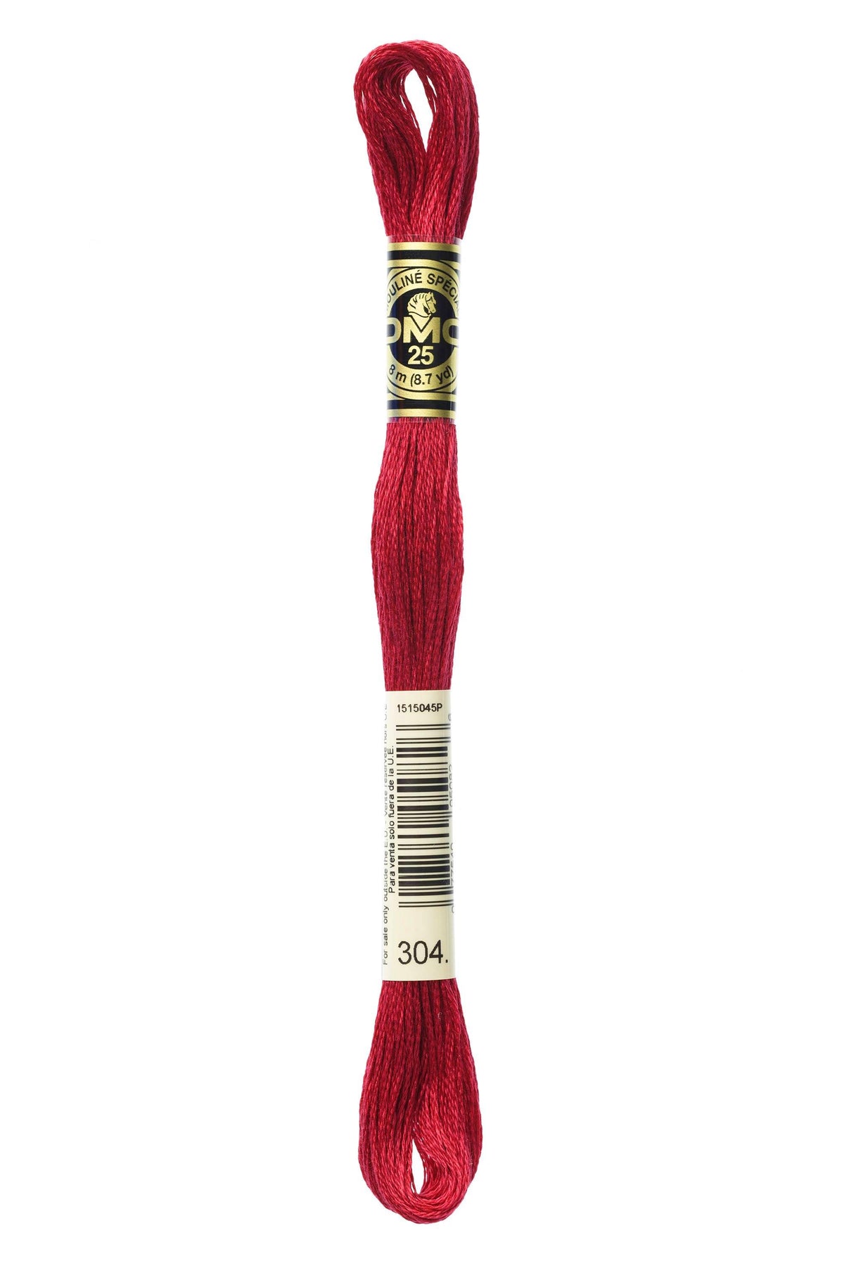 DMC Mouliné Spécial 25, colore 304, matassina da 8 metri, 100% cotone