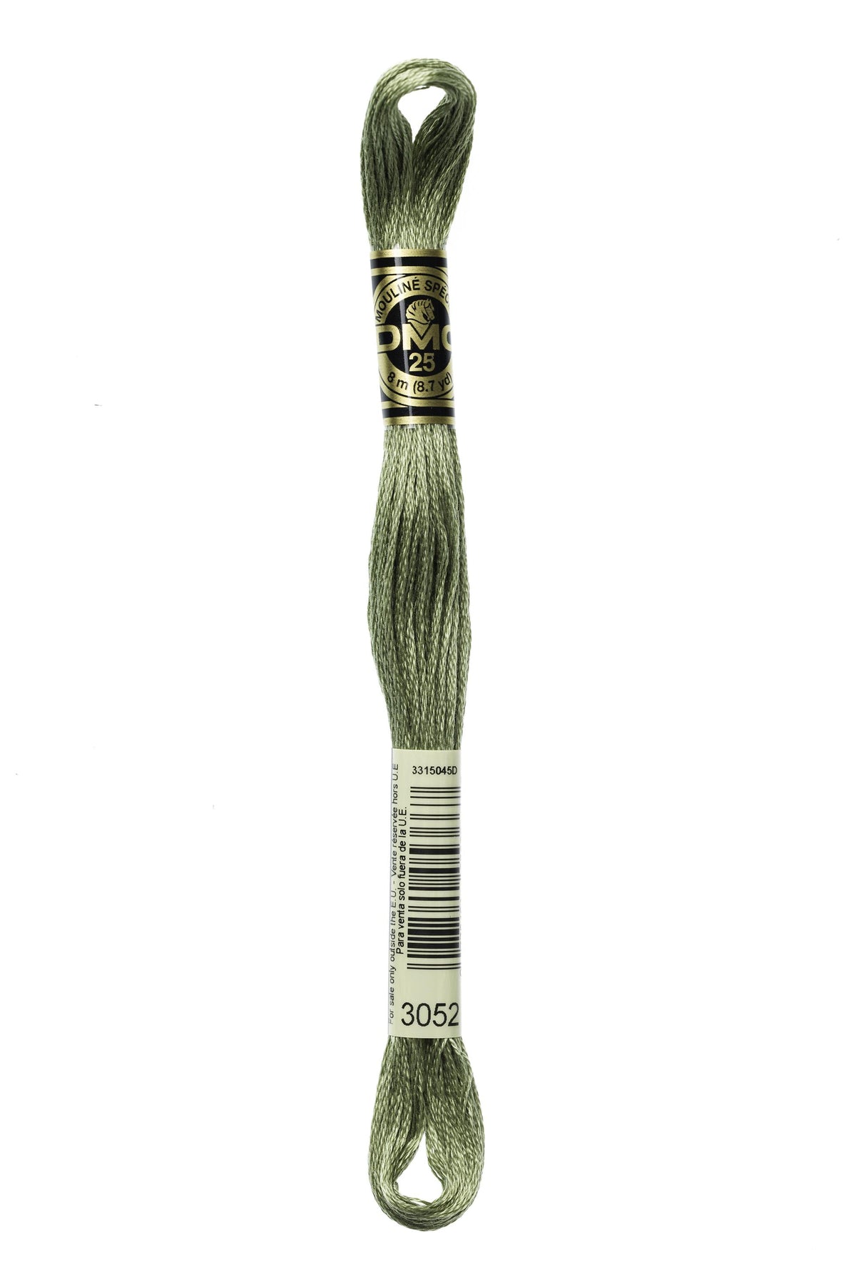 DMC Mouliné Spécial 25, colore 3052, matassina da 8 metri, 100% cotone