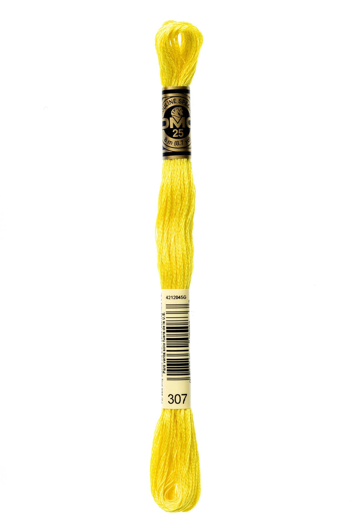 DMC Mouliné Spécial 25, colore 307, matassina da 8 metri, 100% cotone