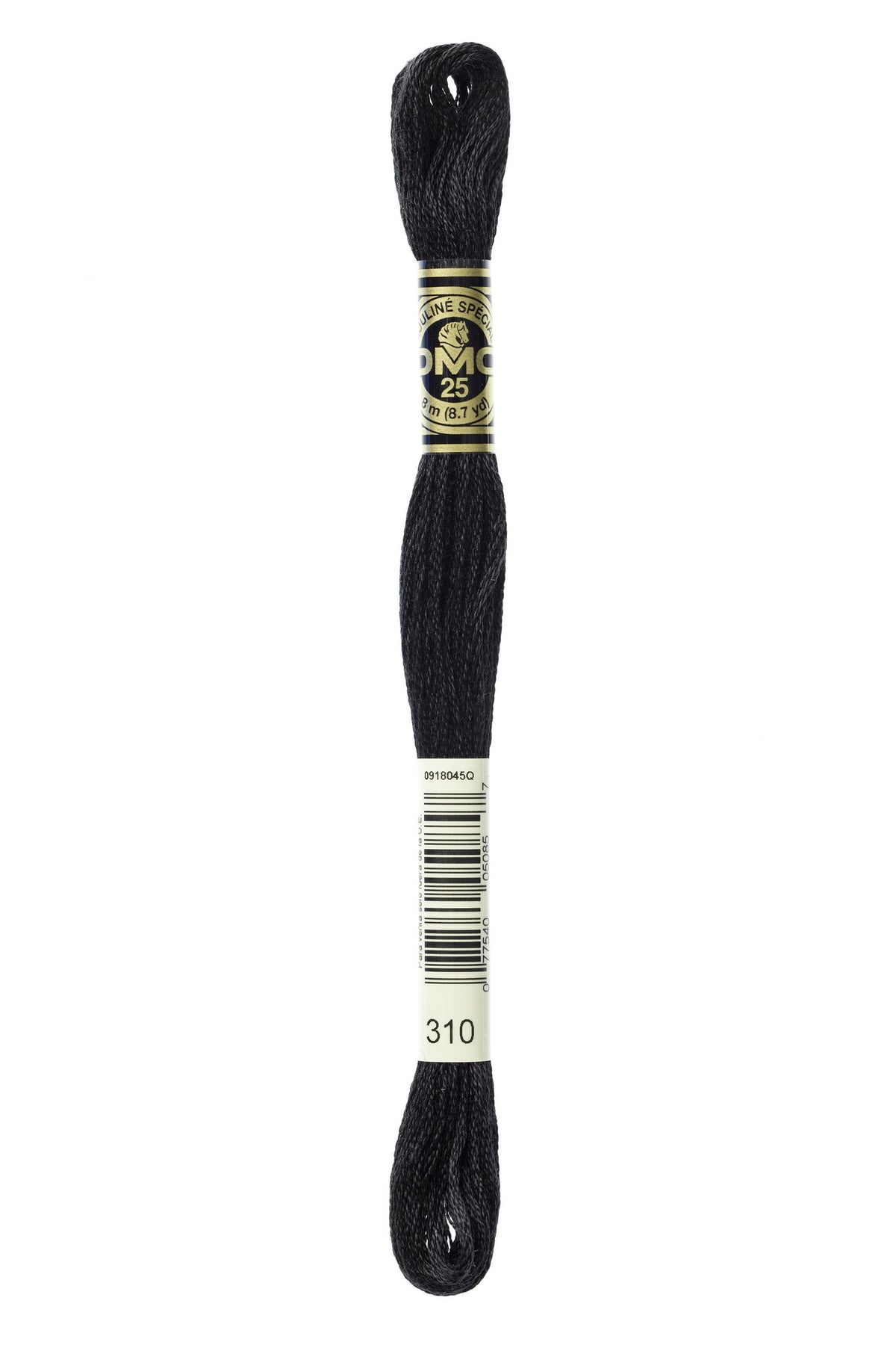 DMC Mouliné Spécial 25, colore 310, matassina da 8 metri, 100% cotone