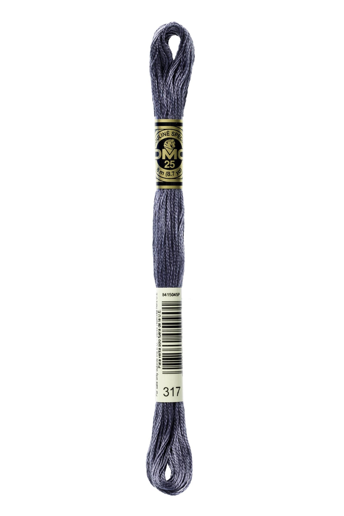 DMC Mouliné Spécial 25, colore 317, matassina da 8 metri, 100% cotone
