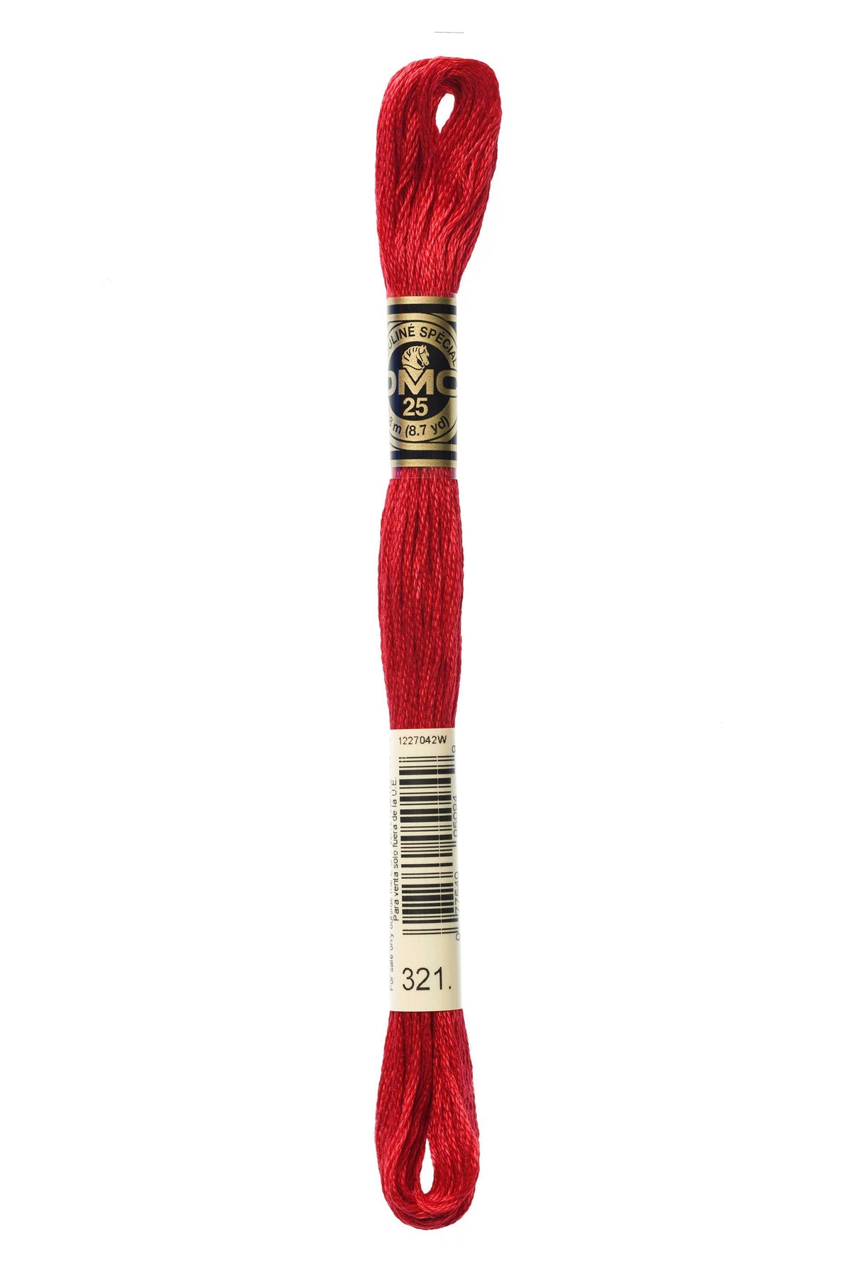 DMC Mouliné Spécial 25, colore 321, matassina da 8 metri, 100% cotone