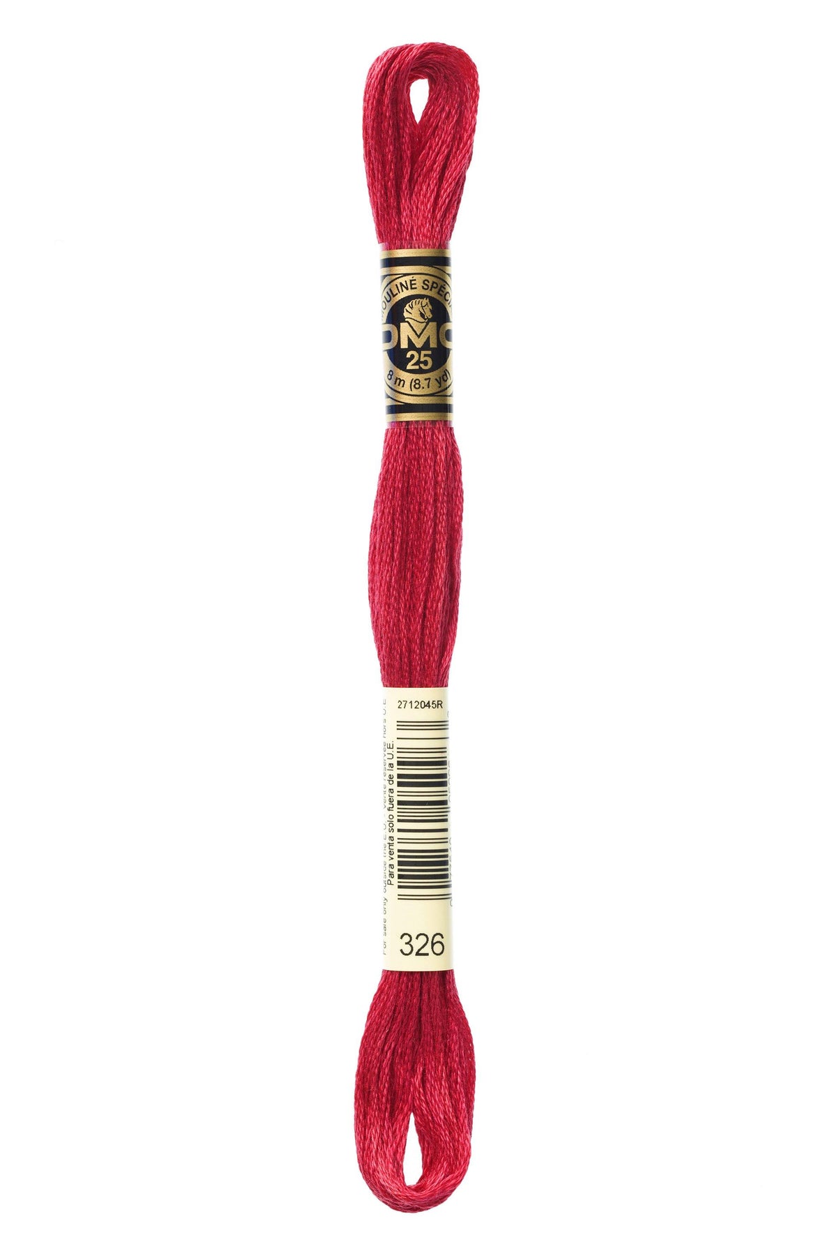 DMC Mouliné Spécial 25, colore 326, matassina da 8 metri, 100% cotone