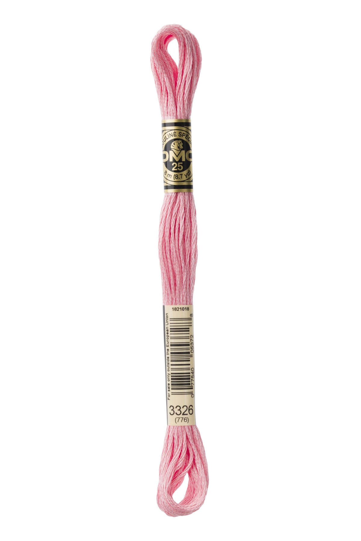 DMC Mouliné Spécial 25, colore 3326, matassina da 8 metri, 100% cotone